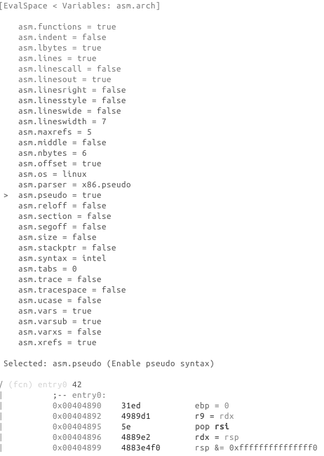 Pseudo disassembly enabled